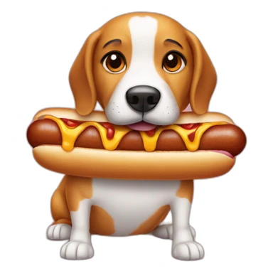 Dog in hot dog sticker