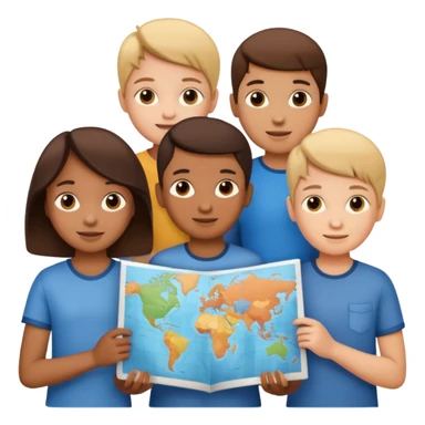 children Holding Maps sticker