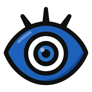 Evil eye 🧿 icon in a flat toon style  sticker