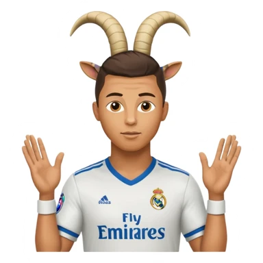I want Ronaldo in Madrid and something over his head saying GOAT sticker