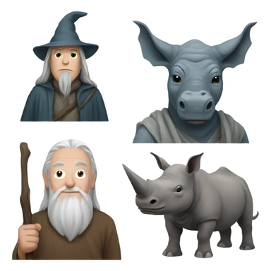 Gandalf a rhino  sticker