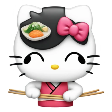 Hello kitty eat sushi  sticker