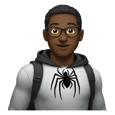 black spider-man go to school  sticker