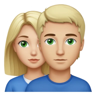 Girl blonde Green eyes man dark Hair blue eyes sticker