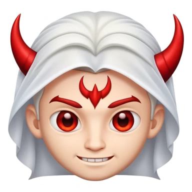 a cute male bride with the face of devil sticker