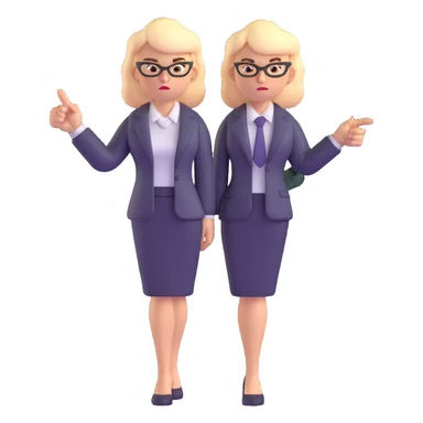 full body angry profesora pointing finger sticker