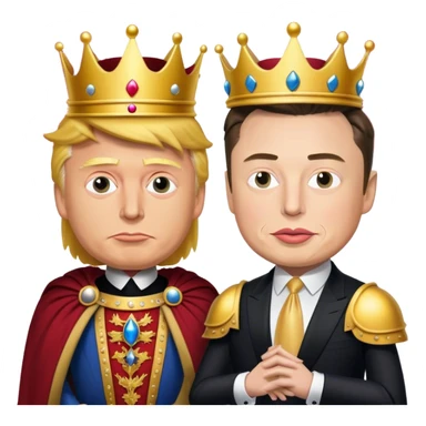 Elon musk as king and puppetmaster of Donald Trump sticker