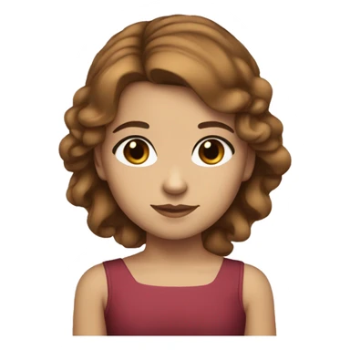 red bow girl brown hair brown eyes light skin  sticker