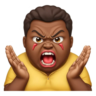 gum tsion emoji very not nice rude shouting ragebaiter fat ugly fat  black sticker