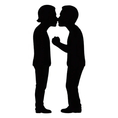 two silhouettes kissing sticker