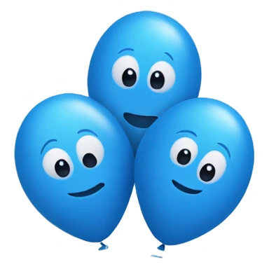 2 blue balloons sticker