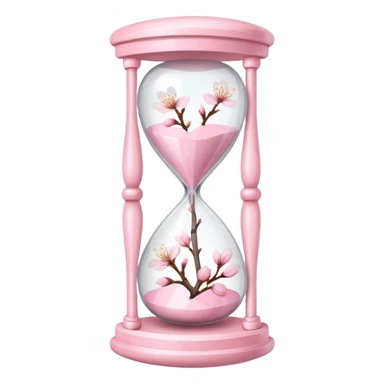 Pink pastel and white Cherry Blossom hourglass sticker