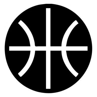 basketball icon, solid black, filled, minimal details sticker