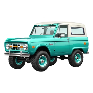 turquoise green classic ford bronco with slot alminum wheels sticker