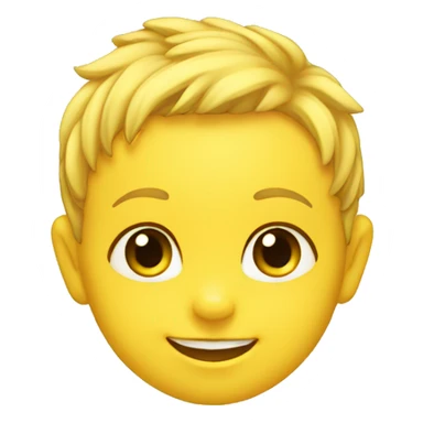baby head, smiling, yellow skin, lock of hair sticker