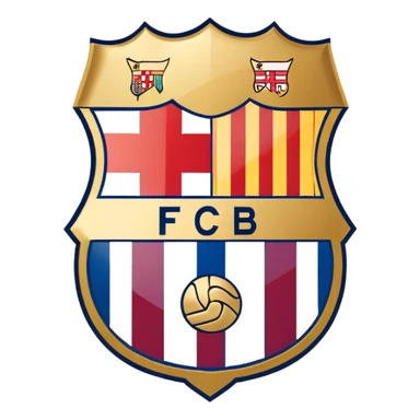 FC Barcelona logo, shield with blue and red stripes, football club emblem sticker