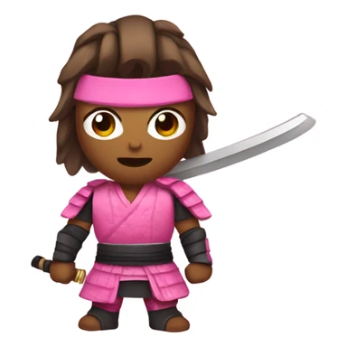 Pink samurai fighter sticker