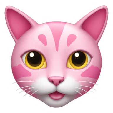 pink cat with hearts around it sticker