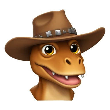 kikker met cowboyhoed die op een trex rijd sticker