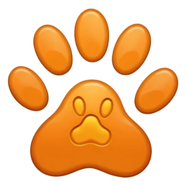 a very light orange pawprint sticker