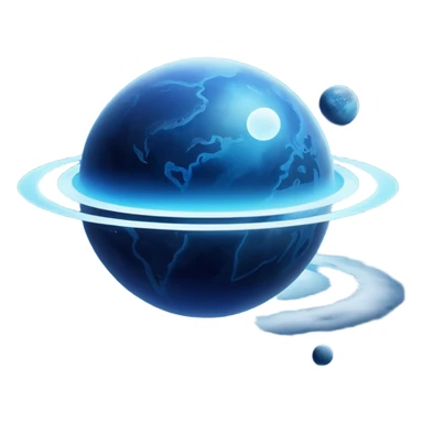 Dark blue futuristic planet with fog sticker