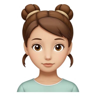 cô ý tóc nâu và búi tóc  sticker