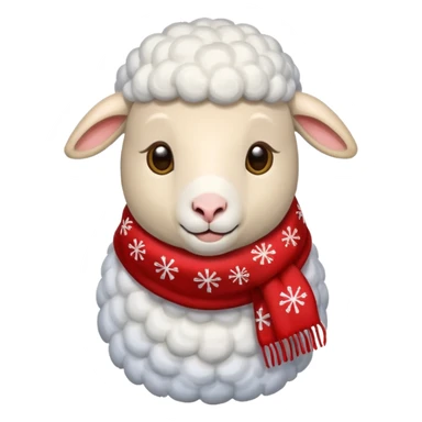sheep with christmas scarf sticker