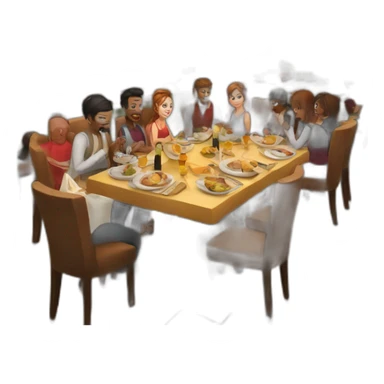 restaurant with a lot of people sticker