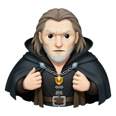 Fenrir Greyback in harry potter, black open chest cloak sticker