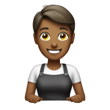 happy cashier with cash register sticker