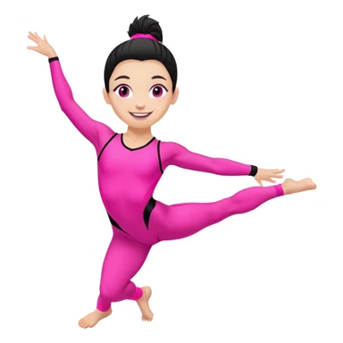 "A gymnast in neon pink and black outfit with a smile and a look of surprise." sticker