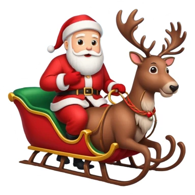 Santa in sleigh with Reindeers sticker