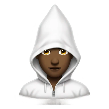 man wearing a pointy white hood sticker