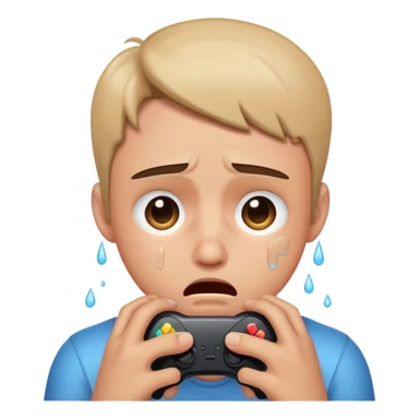 Crying while playing a video game sticker