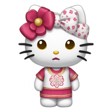 Hello kitty wearing Moroccan coccer t-shirt sticker
