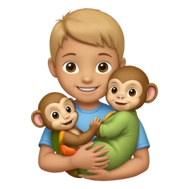 Baby with Monkey. sticker