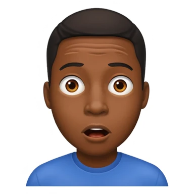 black man, surprised sticker