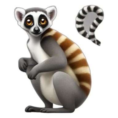 lemur-with-a-woman-on-his-back sticker