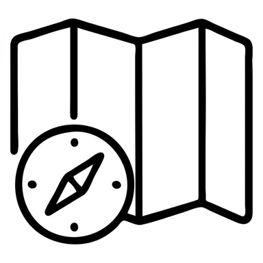 compass and map for travel sticker