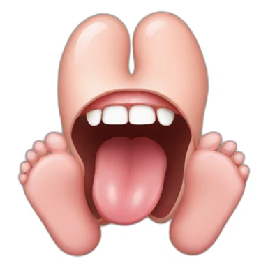 tongue near feet sticker