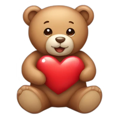 teddy bear with heart sticker