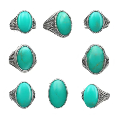 Realistic isolated turquoise ring sticker