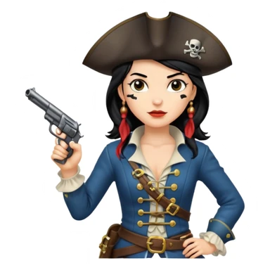 Lady Pirate With Gun, point to thr front. sticker