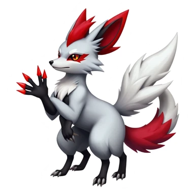 Shiny Exotic Gothic Delphox-Zoroark-Zangoose-hybrid-creature sticker