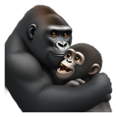 gorilla hugging a monkey sticker