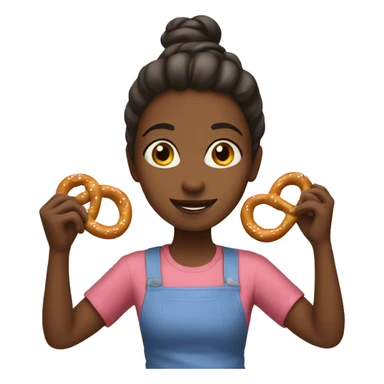 girl making pretzels  sticker