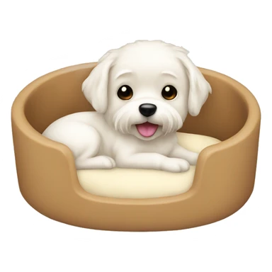 A cream pet bed sticker