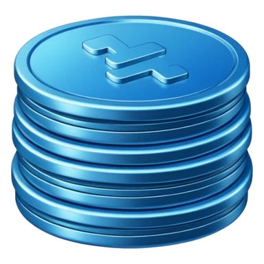 blue coins credit in a package sticker