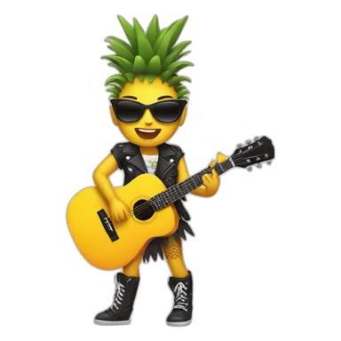 a female punk pineapple playing guitar sticker