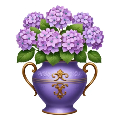 Lilac Hydrangeas in vintage vase sticker